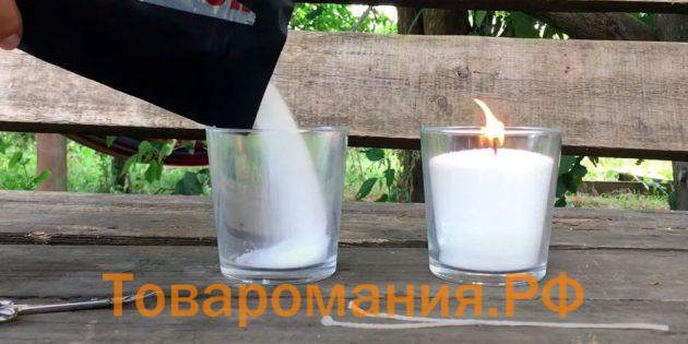Как сделать свечу: насыпьте стеарин