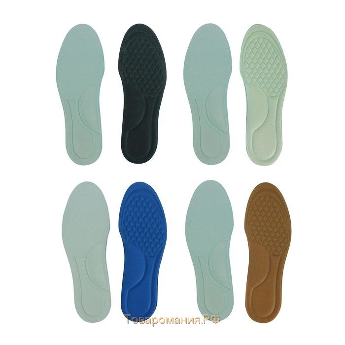 Стельки для обуви, универсальные, с массажным эффектом, р-р RU до 43 (р-р Пр-ля до 45), 27,5 см, пара, цвет МИКС