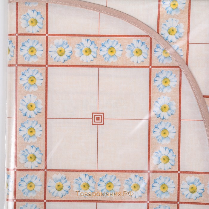 Скатерть на нетканой основе многоразовая с бейкой «Цветы», 130×160 (+/-6) см, цвет микс
