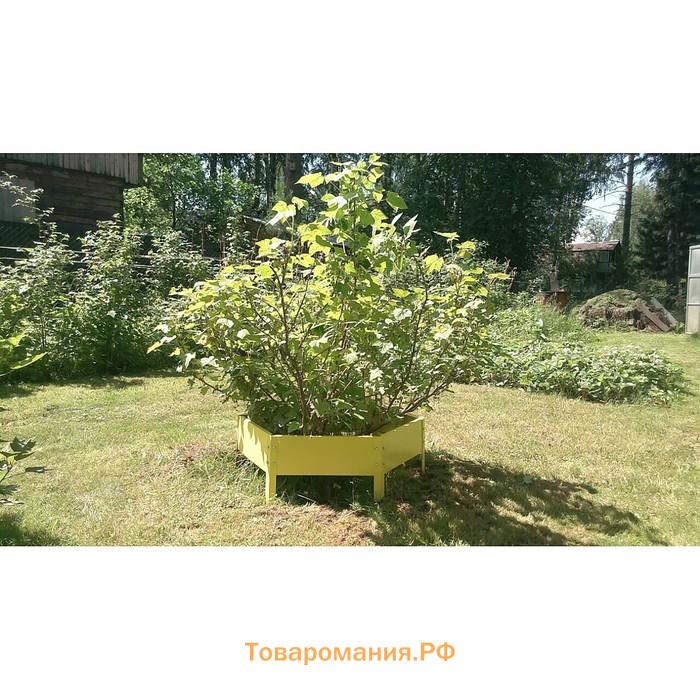 Клумба оцинкованная, d=100 см, высота бортика 15 см, жёлтая, Greengo