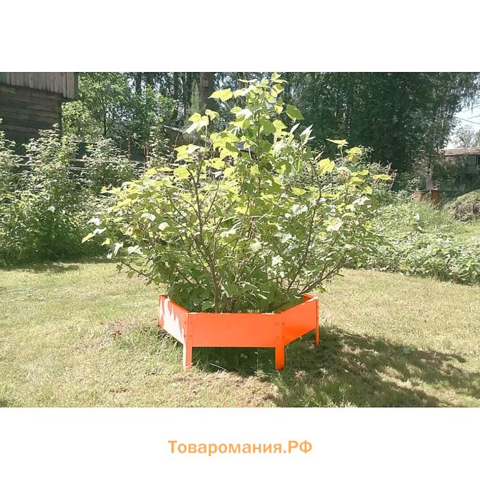 Клумба оцинкованная, d=100 см, высота бортика 15 см, оранжевая, Greengo