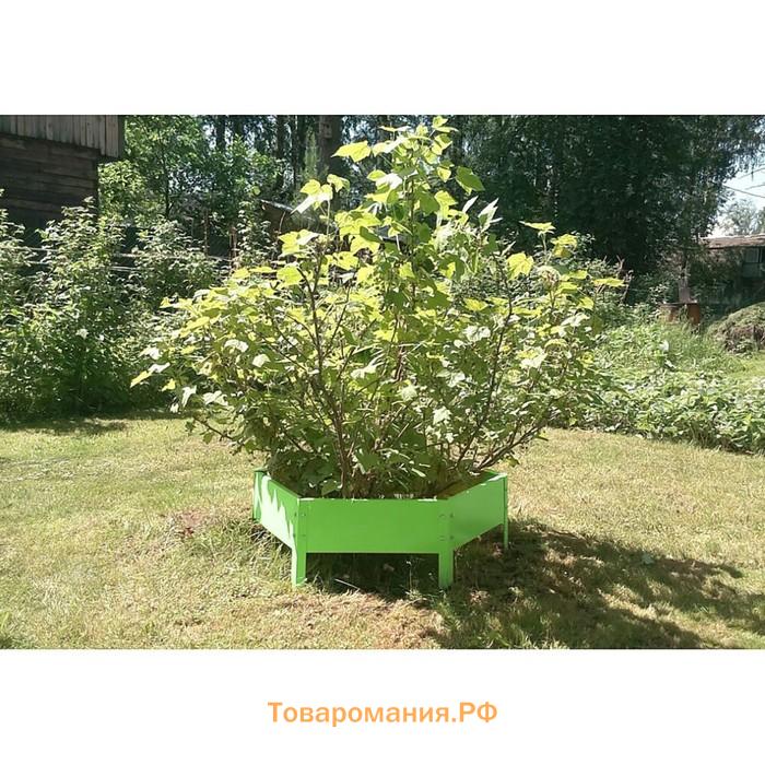 Клумба оцинкованная, d=100 см, высота бортика 15 см, ярко-зелёная, Greengo