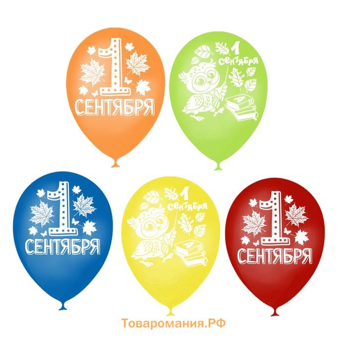Воздушные шары латексные 12" «1 сентября», 50 шт., МИКС