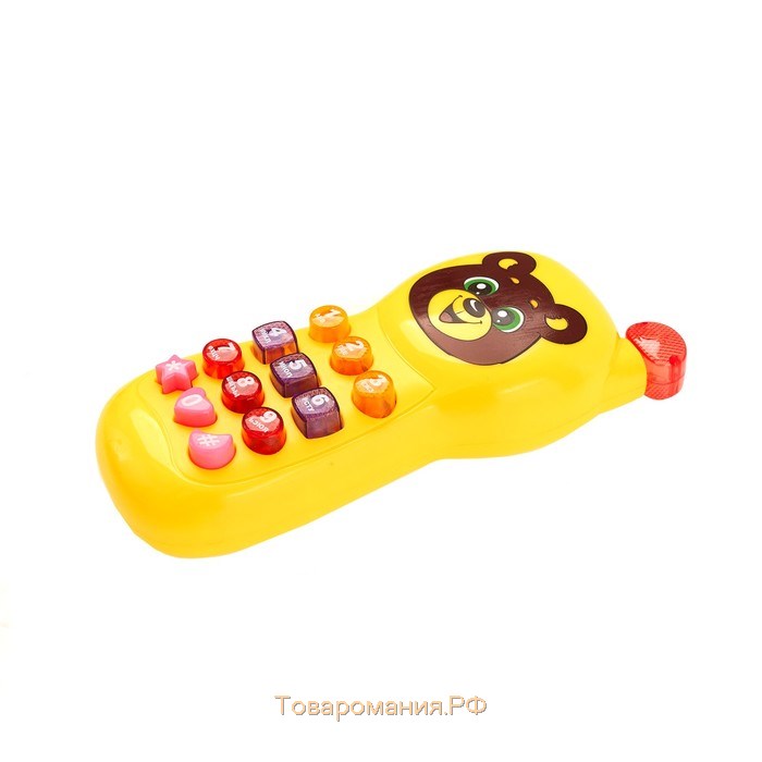 Телефончик музыкальный «Забавный мишка», световые эффекты, русская озвучка, работает от батареек