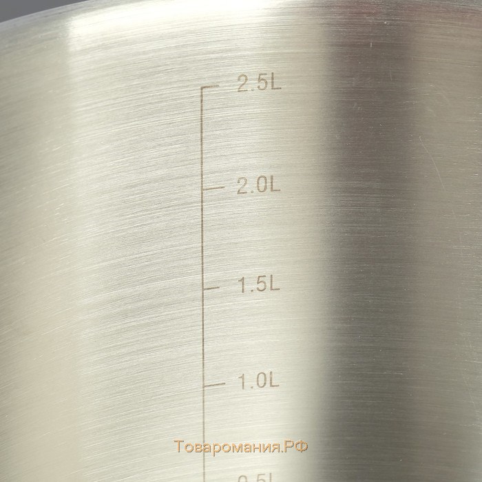 Кастрюля из нержавеющей стали «Общепит», 3 л, d=18 см, h=12 см, капсульное дно, индукция