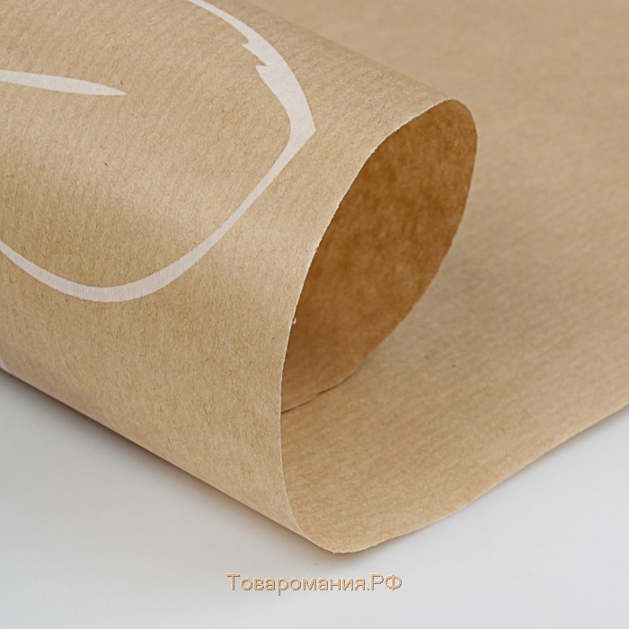 Бумага упаковочная крафт "Анемоны", 0,72 х 10 м, 40 гр/м2