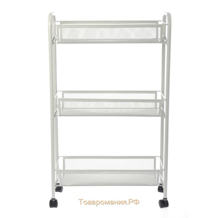 Этажерка на колёсиках «Ладья 1К», 3 яруса, 44×17×75.5 см, серая