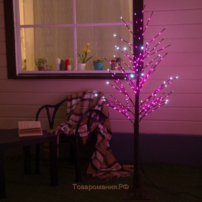 Светодиодное дерево 1.5 м, 224 LED, мерцание, 220 В, свечение розовое