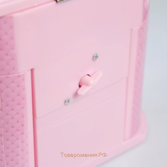 Шкатулка музыкальная механическая "Комод принцессы" розовая 17,5.20х11 см