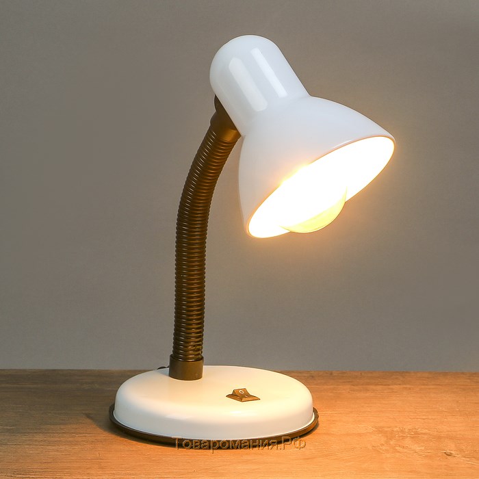 Лампа настольная Е27, с выкл. (220В) белая 34х14х14 RISALUX