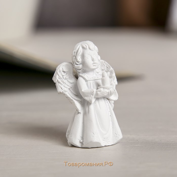 Сувенир полистоун "Белоснежный ангел в платье" МИКС 4х3,2х2 см