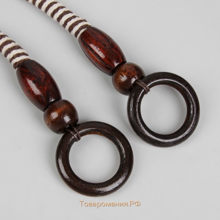 Ручки для сумки, 2 шт, вощёный шнур, 46 × 4,5 см, цвет коричневый