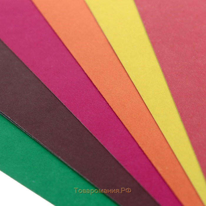 Картон цветной двусторонний А5, 8 листов, 8 цветов "Зебра", немелованный 220 г/м2, в папке
