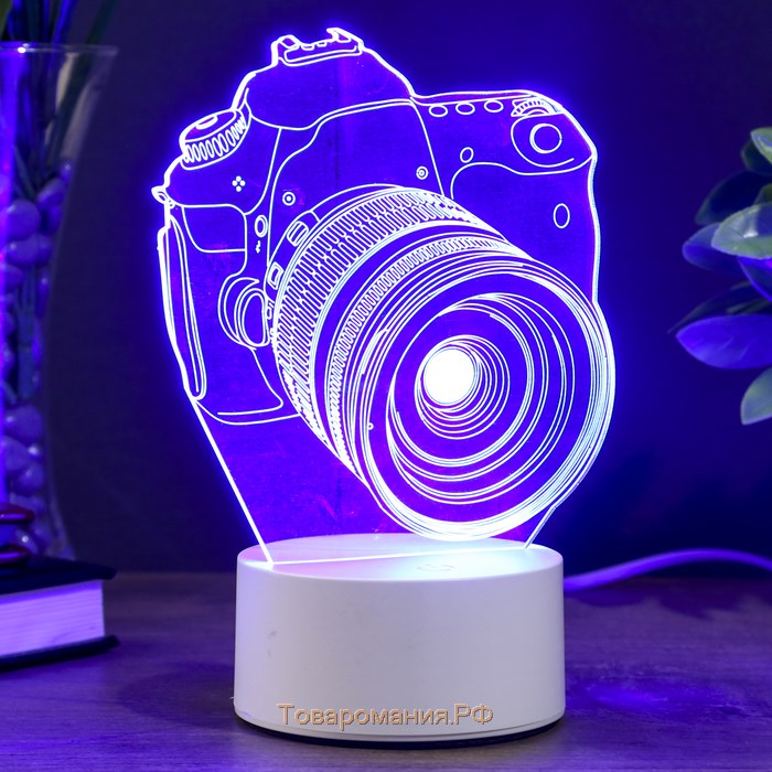 Светильник "Фотоаппарат" LED RGB от сети 9,5х12х17см RISALUX