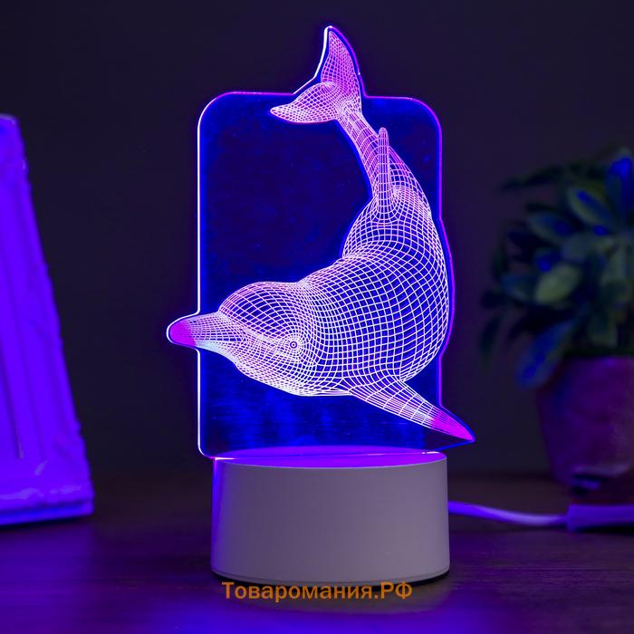 Светильник "Большой дельфин" LED RGB от сети RISALUX