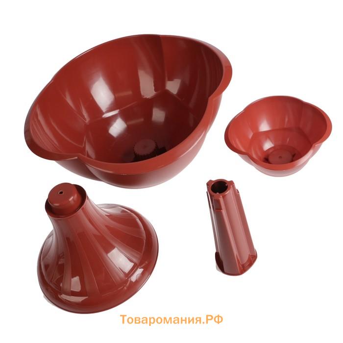 Клумба пластиковая, 2 яруса, d=27–55 см, высота бортика 60 см, коричневая, «Водопад»