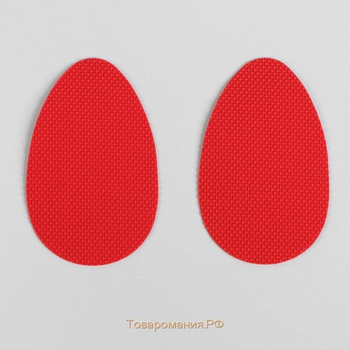 Накладки для обуви противоскользящие, с протектором, на клеевой основе, пара, цвет красный