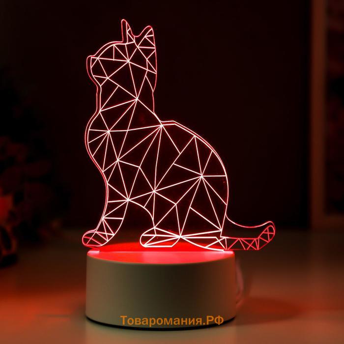 Светильник "Кот сидя" LED RGB от сети