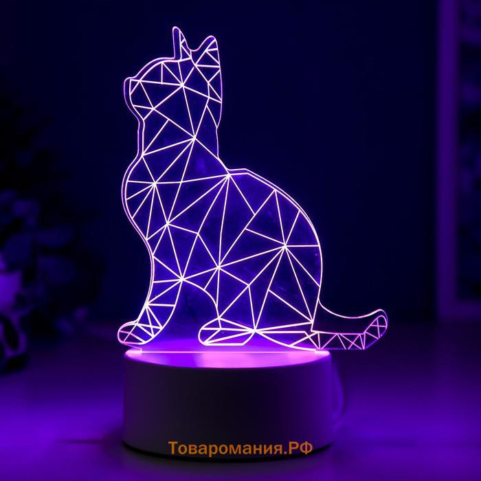 Светильник "Кот сидя" LED RGB от сети
