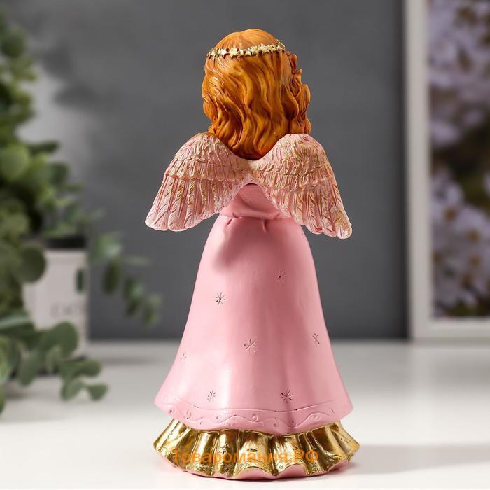 Сувенир полистоун "Девочка-ангел в розовом платье с дарами" МИКС 14,5х7х6,5 см