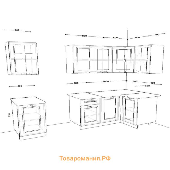 Кухонный гарнитур 11 Белый Вегас 1800х1000