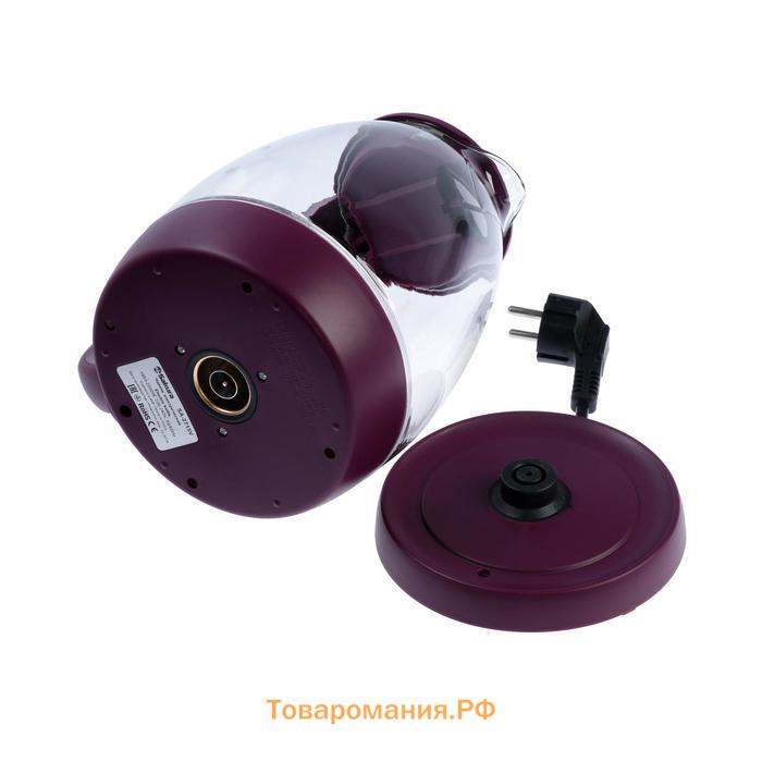 Чайник электрический Sakura SA-2715V, стекло, 1.7 л, 2200 Вт, пурпурный