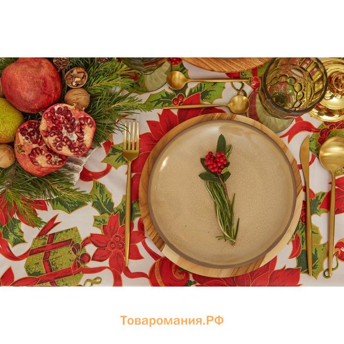 Скатерть новогодняя "Сказочное настроение" 145*220 +/- 2 см, 100% п/э