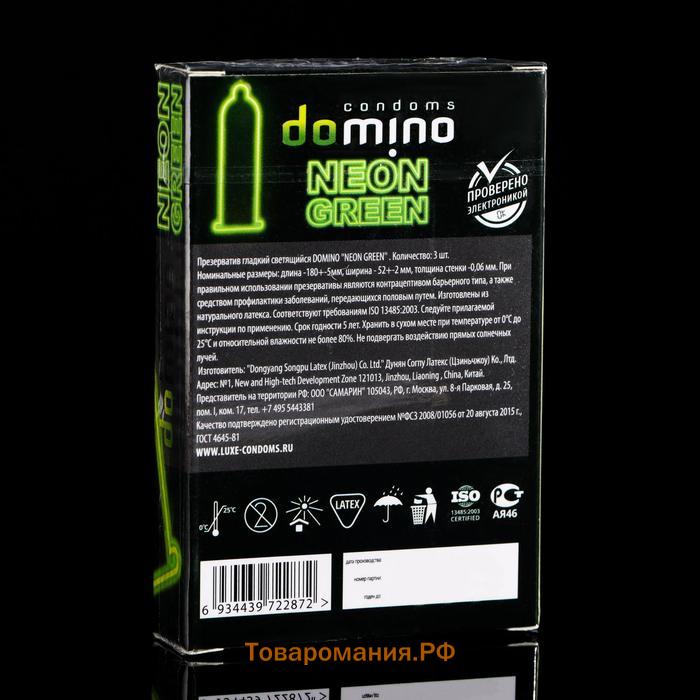 Презервативы Domino neon green, 3 шт.