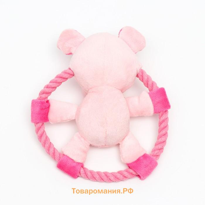Игрушка текстильная "Свинка в кольце", 18 х 13 см