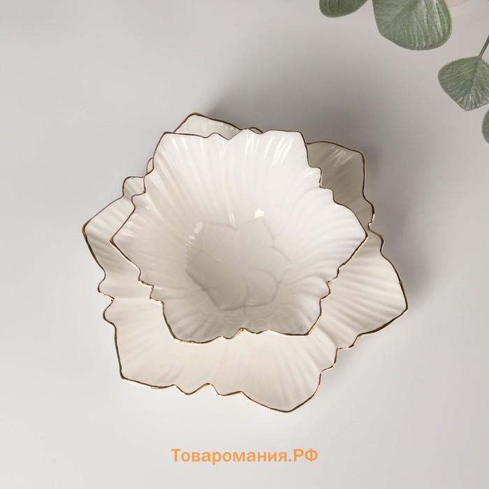 Набор салатников керамических «Богема. Фиалка», 13×5,5 см, 18×2 см, 2 предмета