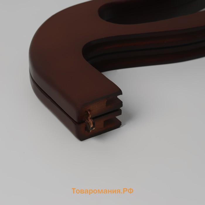 Ручка-фермуар деревянная, на магнитах, с креплением, 27 × 12 × 2,5 см, цвет коричневый