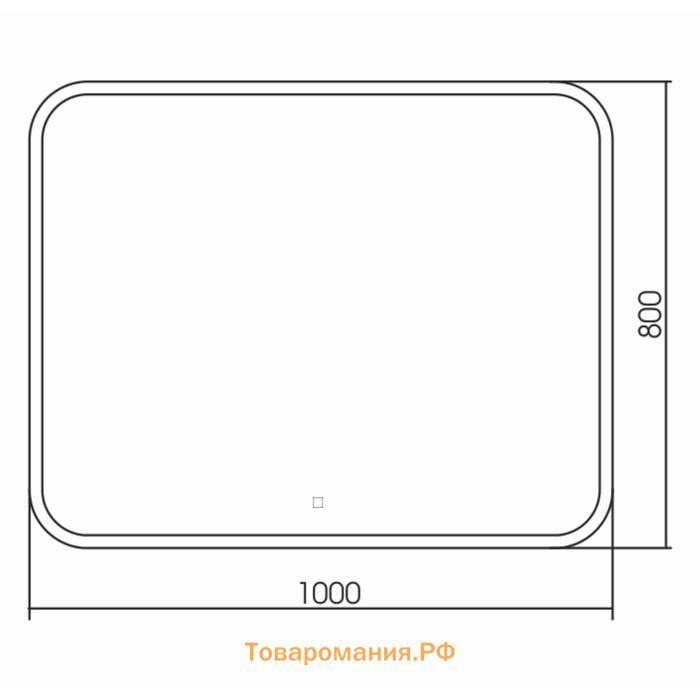 Зеркало с Doratiz LED подсветкой «Ева», 1000х800 мм, подогрев, часы, сенсорный выключатель, диммер