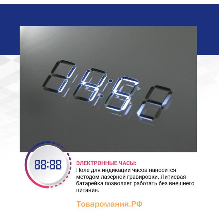 Зеркало с Doratiz LED подсветкой «Ева», 1000х800 мм, подогрев, часы, сенсорный выключатель, диммер