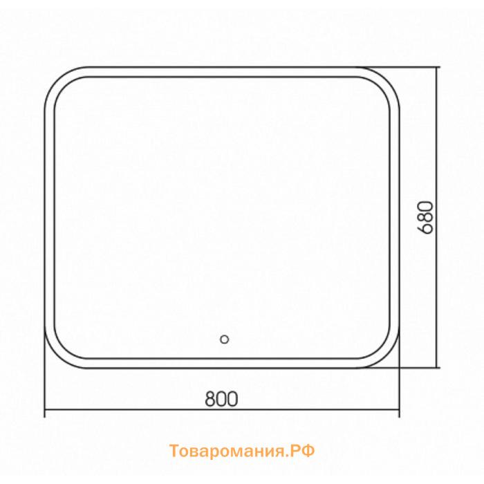 Зеркало с подсветкой Doratiz LED «Ева», 800х680 мм, модуль мфм, подогрев, сенсорный выключатель, диммер