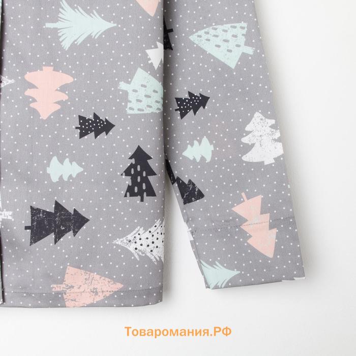 Пижама (рубашка, брюки) женская KAFTAN "Елки", размер 48-50