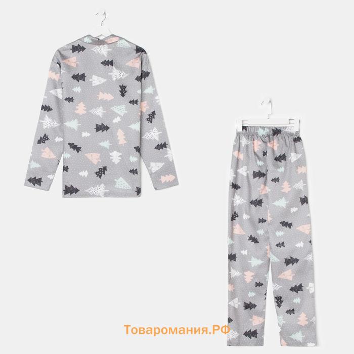 Пижама (рубашка, брюки) женская KAFTAN "Елки", размер 48-50