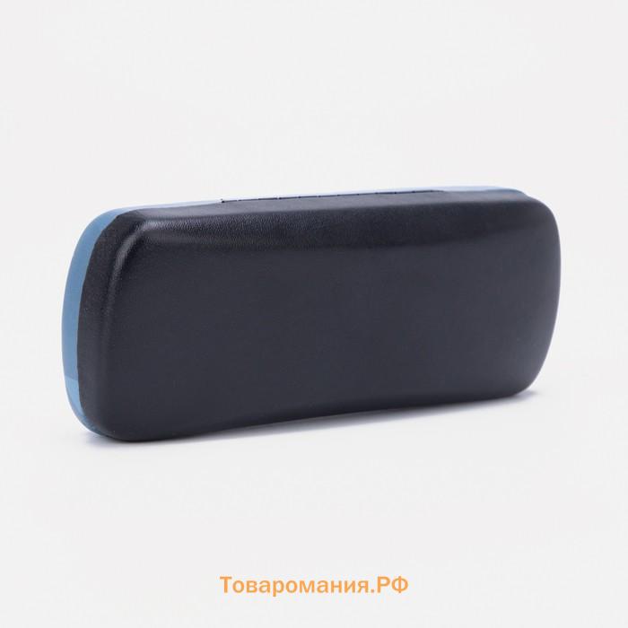Футляр для очков на хлопушке, длина 16 см, с принтом «Бульдог», синий