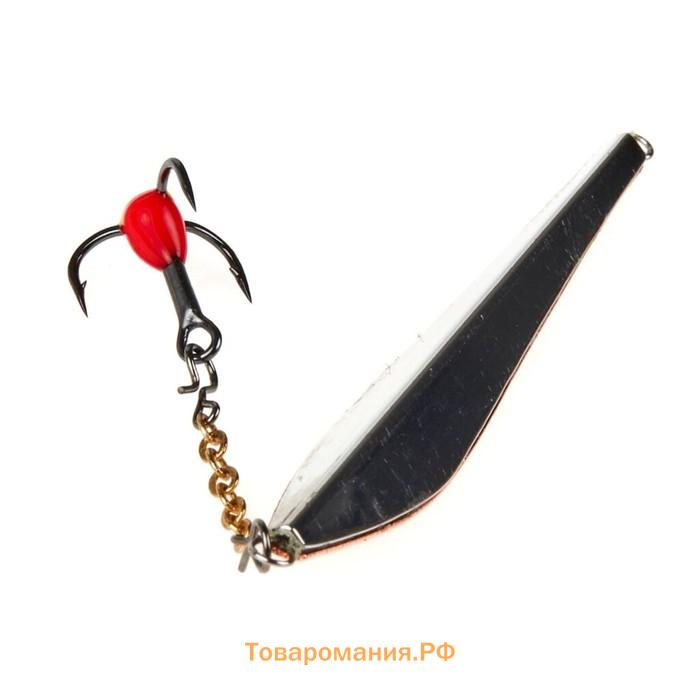 Блесна вертикальная зимняя Lucky John DOUBLE BLADE с цепочкой и тройником, 5.5 см CS блистер