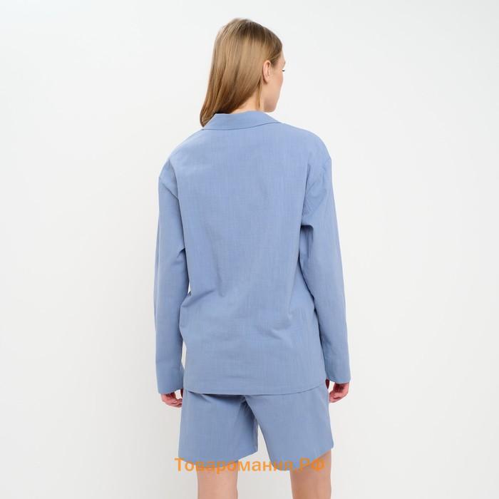 Пижама женская (рубашка и шорты) KAFTAN "Basic" р.48-50, голубой