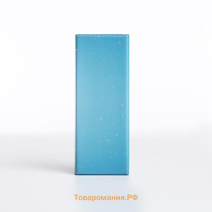 Футляр для очков на магните, длина 15.5 см, с принтом, голубой