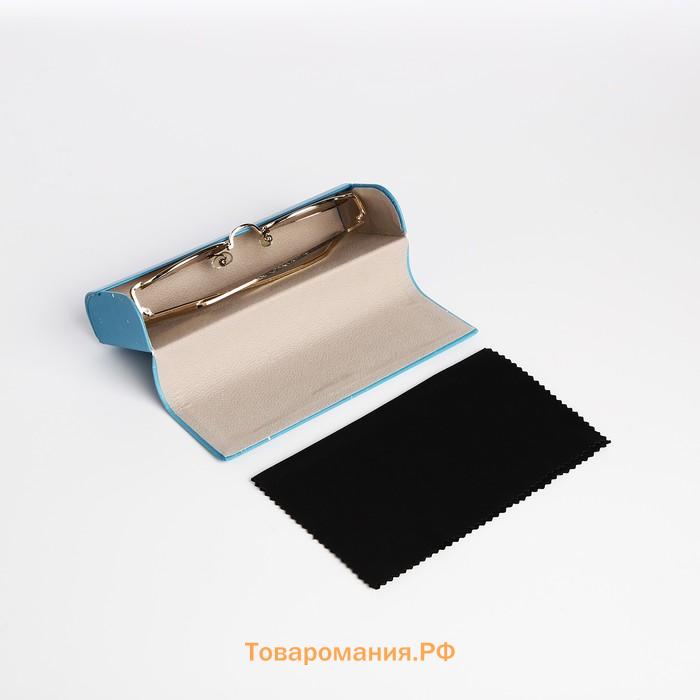Футляр для очков на магните, длина 15.5 см, с принтом, голубой