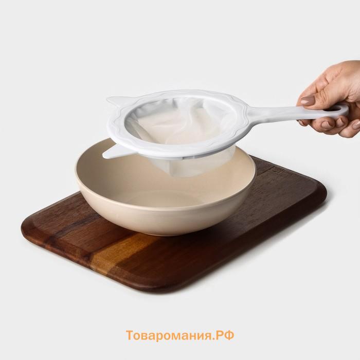 Сито для фильтрации , d=14.5 см (внутр.d=11 см), 200 мл, белое