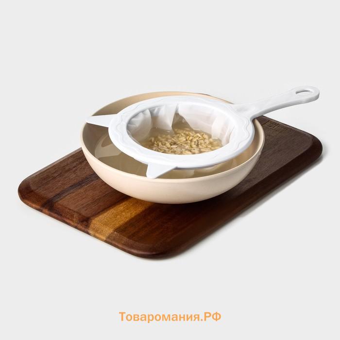 Сито для фильтрации , d=14.5 см (внутр.d=11 см), 200 мл, белое