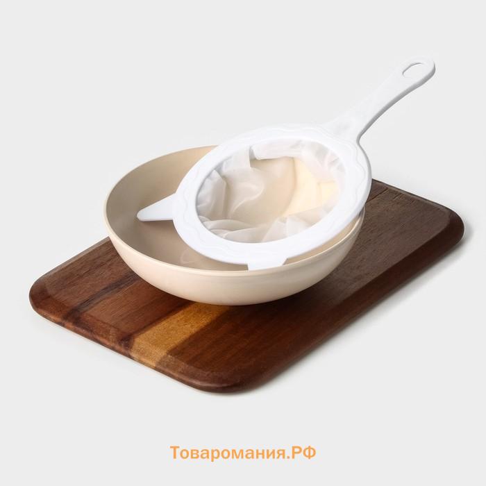Сито для фильтрации , d=14.5 см (внутр.d=11 см), 200 мл, белое