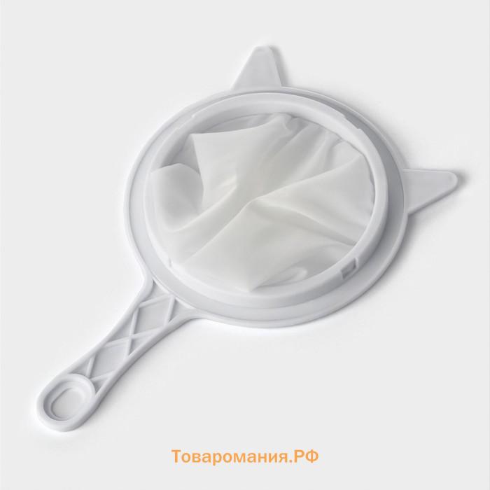 Сито для фильтрации , d=14.5 см (внутр.d=11 см), 200 мл, белое