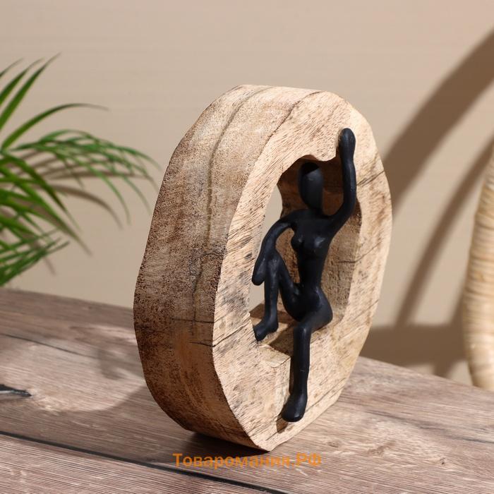 Сувенир «Девушка», 19×7.5×18.5 см, полимерная смола, манговое дерево