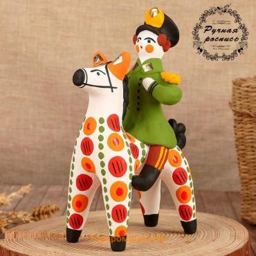 Дымковская игрушка «Всадник офицер» микс