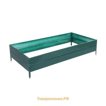 Грядка оцинкованная, 195×100×34 см, зелёная, Greengo