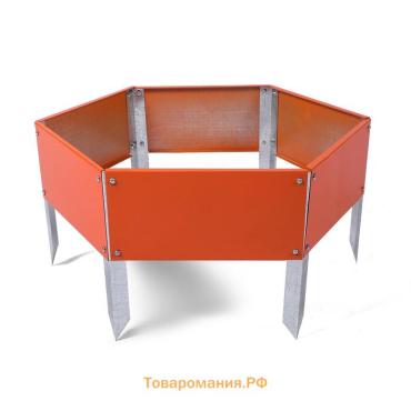 Клумба оцинкованная, d=60 см, высота бортика 15 см, оранжевая, Greengo