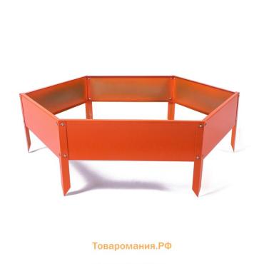 Клумба оцинкованная, d=100 см, высота бортика 15 см, оранжевая, Greengo